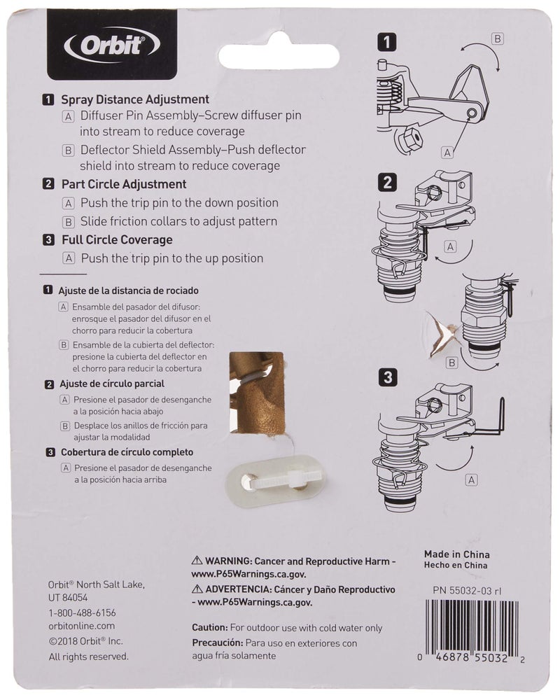 ORBIT 2-Pack Orbit 1/2"" BRS Sprinkler Head, Connection, Silver and Gold - Image 3